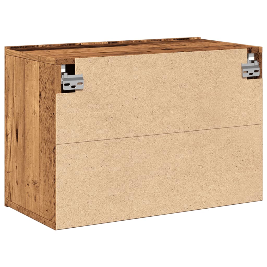 Vegghengt Tv-Benk Gammelt Tre 60X30X41 Cm