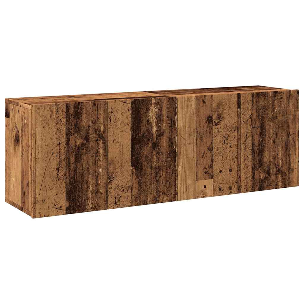 Veggmonterte Tv-Benker 2 Stk Gammelt Tre 60X30X41 Cm