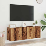 Veggmonterte Tv-Benker 2 Stk Gammelt Tre 60X30X41 Cm