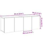 Veggmonterte Tv-Benker 2 Stk Gammelt Tre 60X30X41 Cm