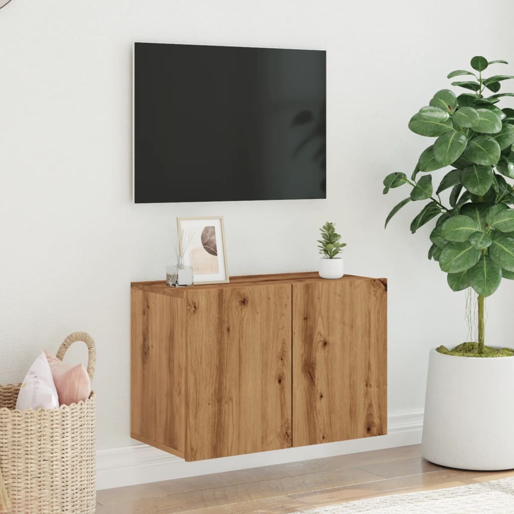Vegghengt Tv-Benk Artisan Eik 60X30X41 Cm