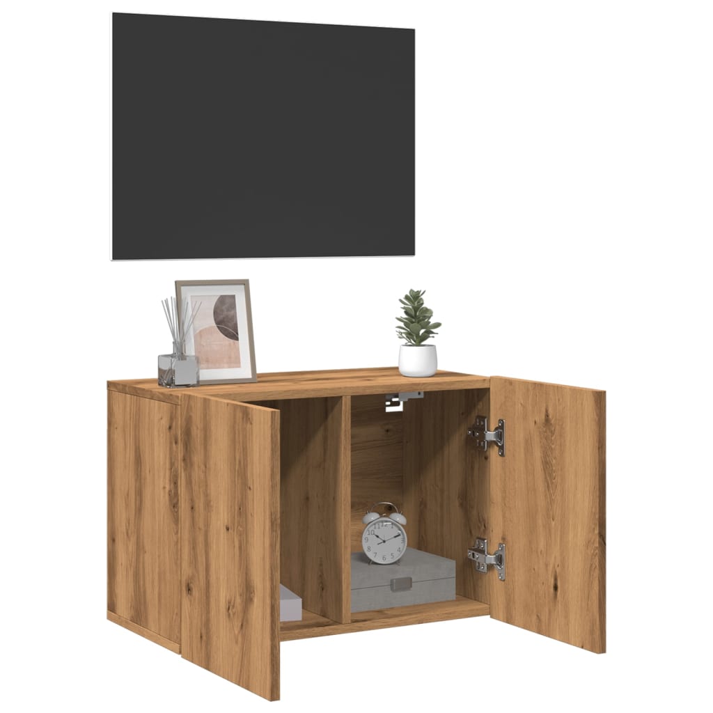 Vegghengt Tv-Benk Artisan Eik 60X30X41 Cm