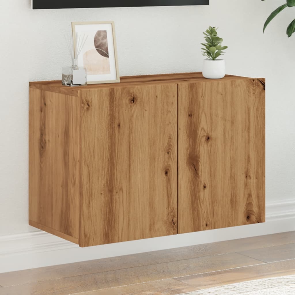 Vegghengt Tv-Benk Artisan Eik 60X30X41 Cm