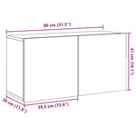 Vegghengt Tv-Benk Gammelt Tre 80X30X41 Cm
