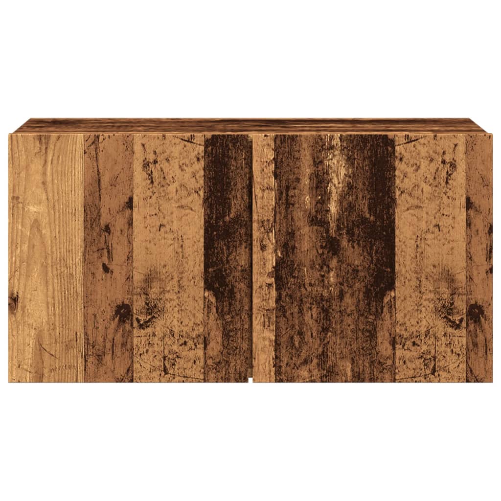 Vegghengt Tv-Benk Gammelt Tre 80X30X41 Cm