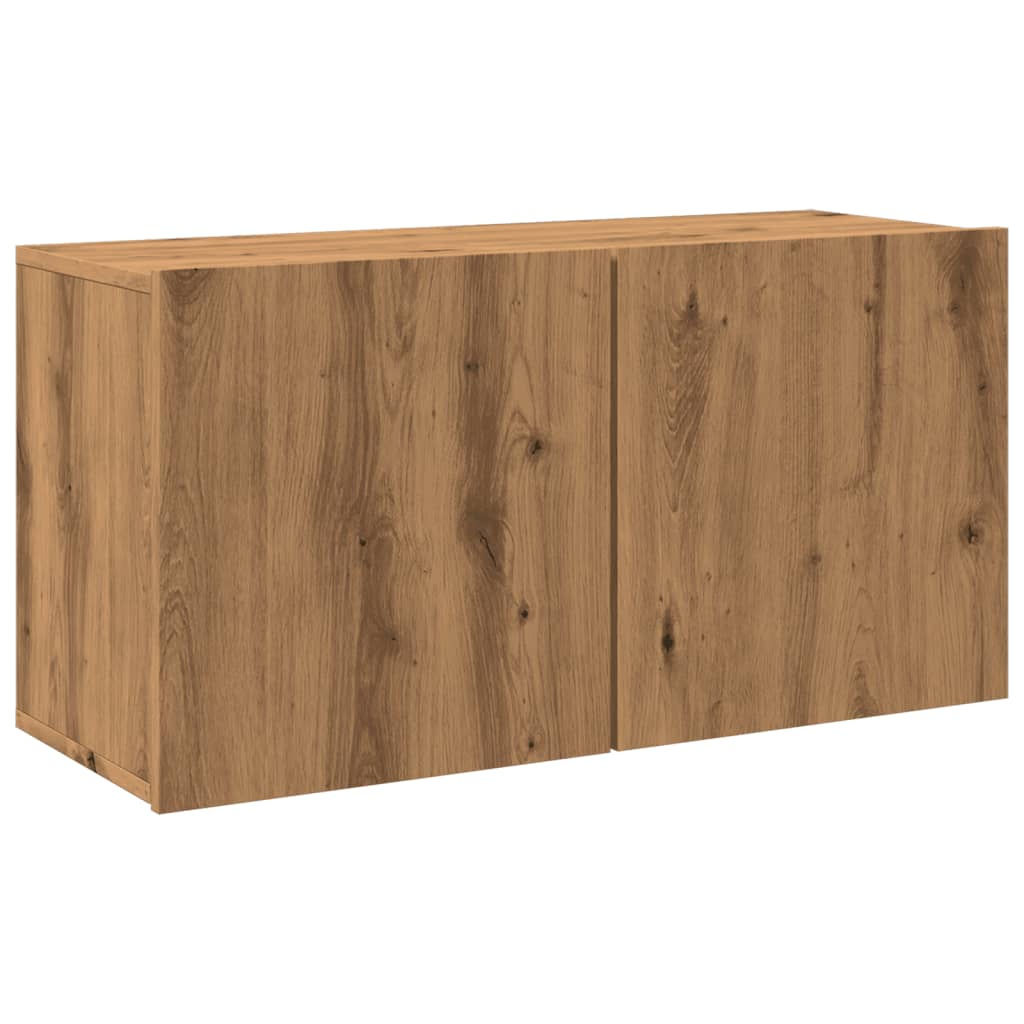Vegghengt Tv-Benk Artisan Eik 80X30X41 Cm