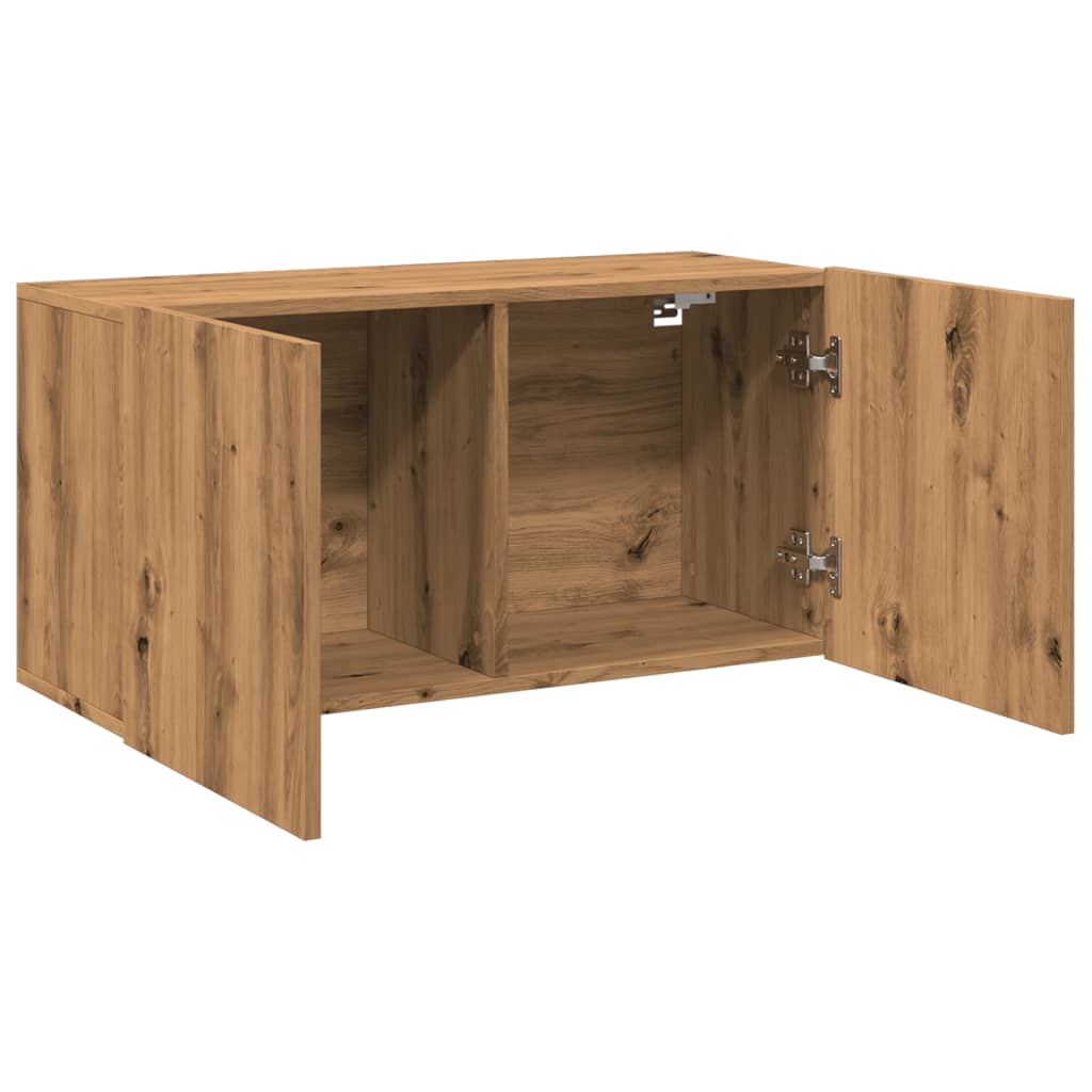 Vegghengt Tv-Benk Artisan Eik 80X30X41 Cm