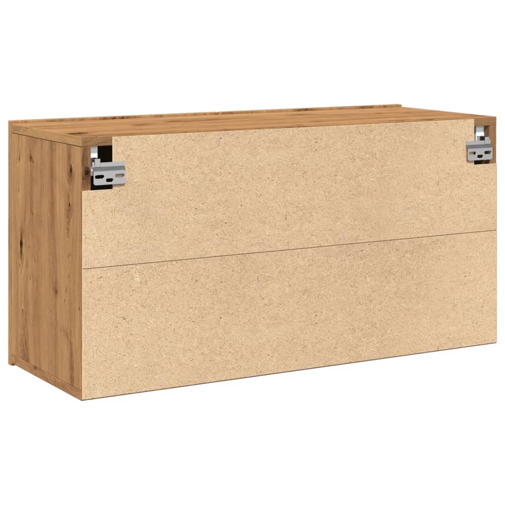 Vegghengt Tv-Benk Artisan Eik 80X30X41 Cm