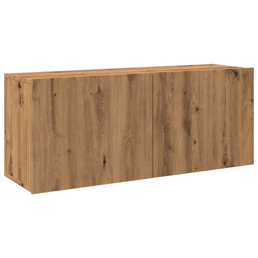 Vegghengt Tv-Benk Artisan Eik 100X30X41 Cm