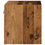 Vegghengt Tv-Benk Med Led Gammelt Tre 30X28,5X30 Cm