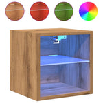 Vegghengt Tv-Benk Med Led Artisan Eik 30X28,5X30 Cm