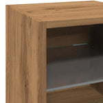 Vegghengt Tv-Benk Med Led Artisan Eik 30X28,5X30 Cm