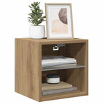 Vegghengt Tv-Benk Med Led 2 Stk Artisan Eik 30X28,5X30 Cm