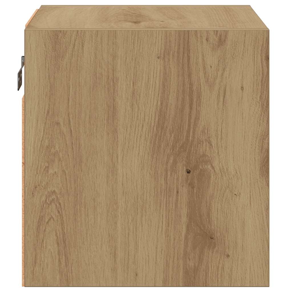 Vegghengt Tv-Benk Med Led 2 Stk Artisan Eik 30X28,5X30 Cm