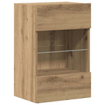 Vegghengte Skap Med Led-Lys For Tv 2 Stk Artisan Eik 40X30X60,5 Cm
