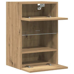 Vegghengte Skap Med Led-Lys For Tv 2 Stk Artisan Eik 40X30X60,5 Cm