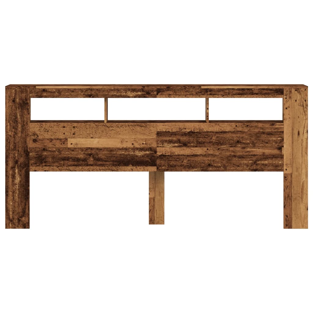 Sengegavl Med Led Gammelt Tre 220X18,5X103,5 Cm Konstruert Tre