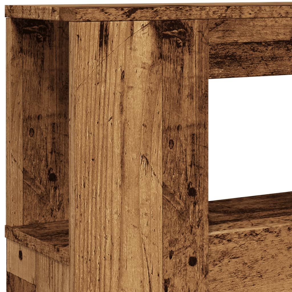 Sengegavl Med Led Gammelt Tre 220X18,5X103,5 Cm Konstruert Tre