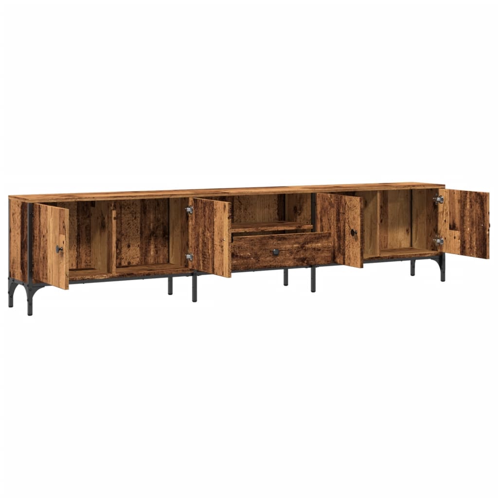 Tv-Benk Med Skuff Gammelt Tre 200X25X44 Cm Konstruert Tre