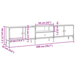 Tv-Benk Med Skuff Gammelt Tre 200X25X44 Cm Konstruert Tre