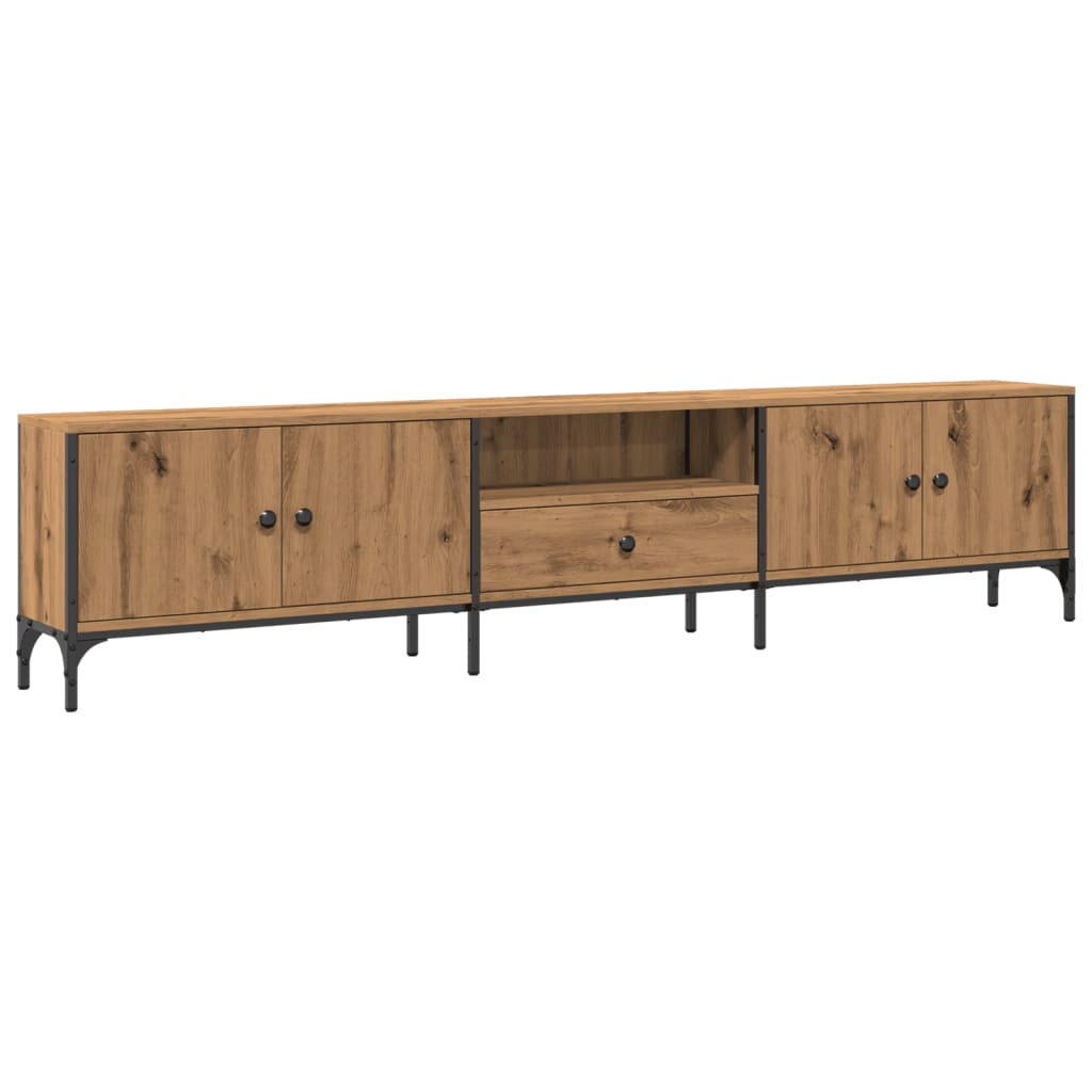 Tv-Benk Med Skuff Artisan Eik 200X25X44 Cm Konstruert Tre