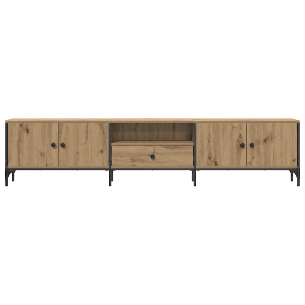 Tv-Benk Med Skuff Artisan Eik 200X25X44 Cm Konstruert Tre