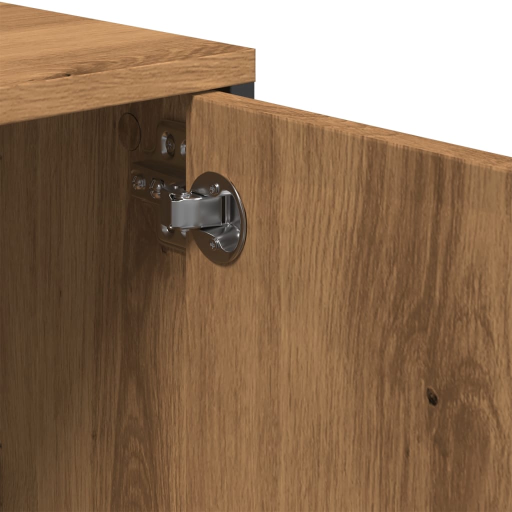Tv-Benk Med Skuff Artisan Eik 200X25X44 Cm Konstruert Tre