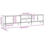 Tv-Benk Med Skuff Artisan Eik 200X25X44 Cm Konstruert Tre