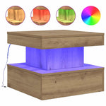 Salongbord Med Led-Lys Artisan Eik 50X50X40 Cm