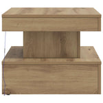 Salongbord Med Led-Lys Artisan Eik 50X50X40 Cm