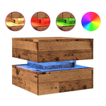 Salongbord Med Led-Lys Gammelt Tre 50X50X40 Cm