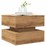 Salongbord Med Led-Lys Artisan Eik 50X50X40 Cm