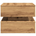 Salongbord Med Led-Lys Artisan Eik 50X50X40 Cm