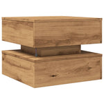 Salongbord Med Led-Lys Artisan Eik 50X50X40 Cm