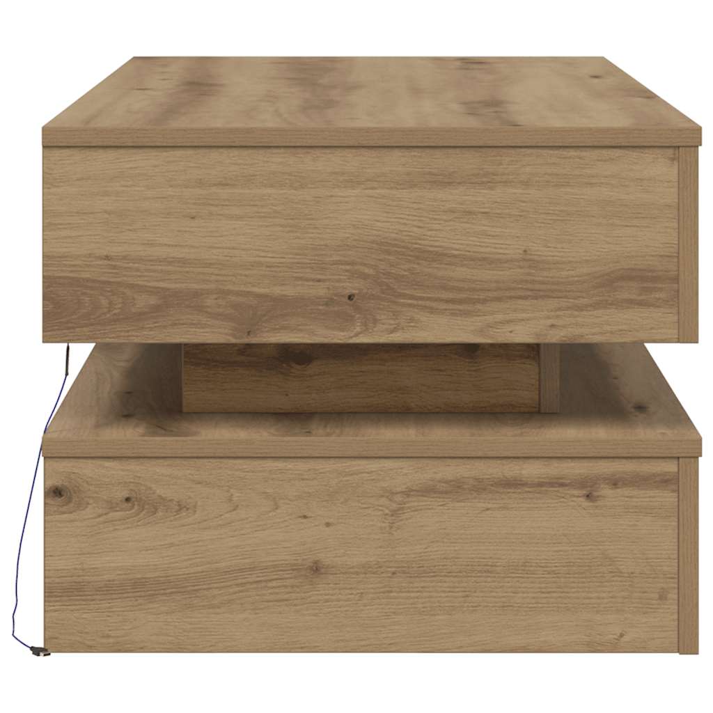 Salongbord Med Led-Lys Artisan Eik 90X50X40 Cm
