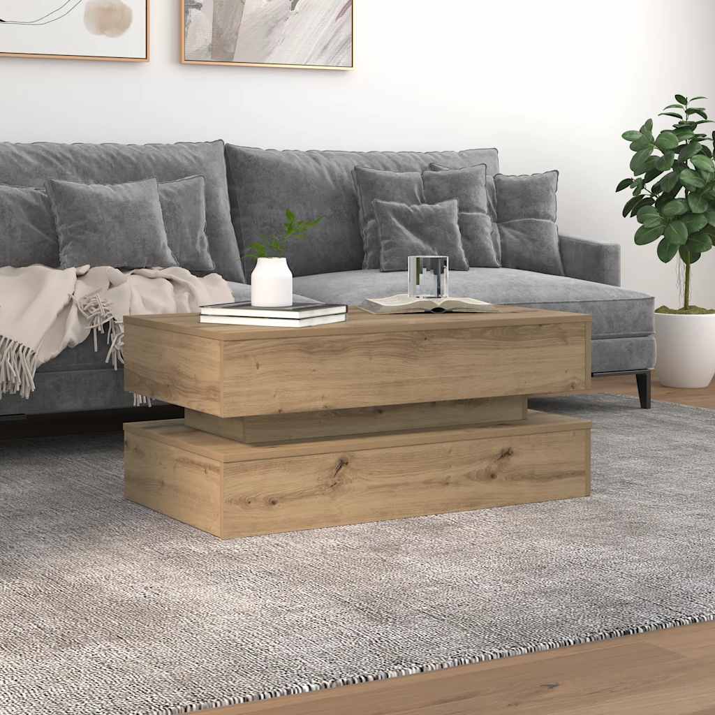 Salongbord Med Led-Lys Artisan Eik 90X50X40 Cm