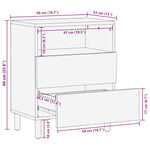 Nattbord Brun 50X33X60 Cm Heltre Mango