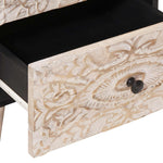 Nattbordskap 2 Pcs Hvit 40 X 33,5 X 46 Cm Massiv Mango Tre