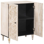 Oppbevaringssideboard Hvit 60 X 33,5 X 75 Cm Massiv Mango Tre