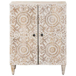 Oppbevaringssideboard Hvit 60 X 33,5 X 75 Cm Massiv Mango Tre
