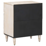 Sengekabinett Med Skuff Hvit 50 X 33 X 60 Cm Massiv Mango Tre
