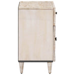 Sengekabinett Med Skuff Hvit 50 X 33 X 60 Cm Massiv Mango Tre