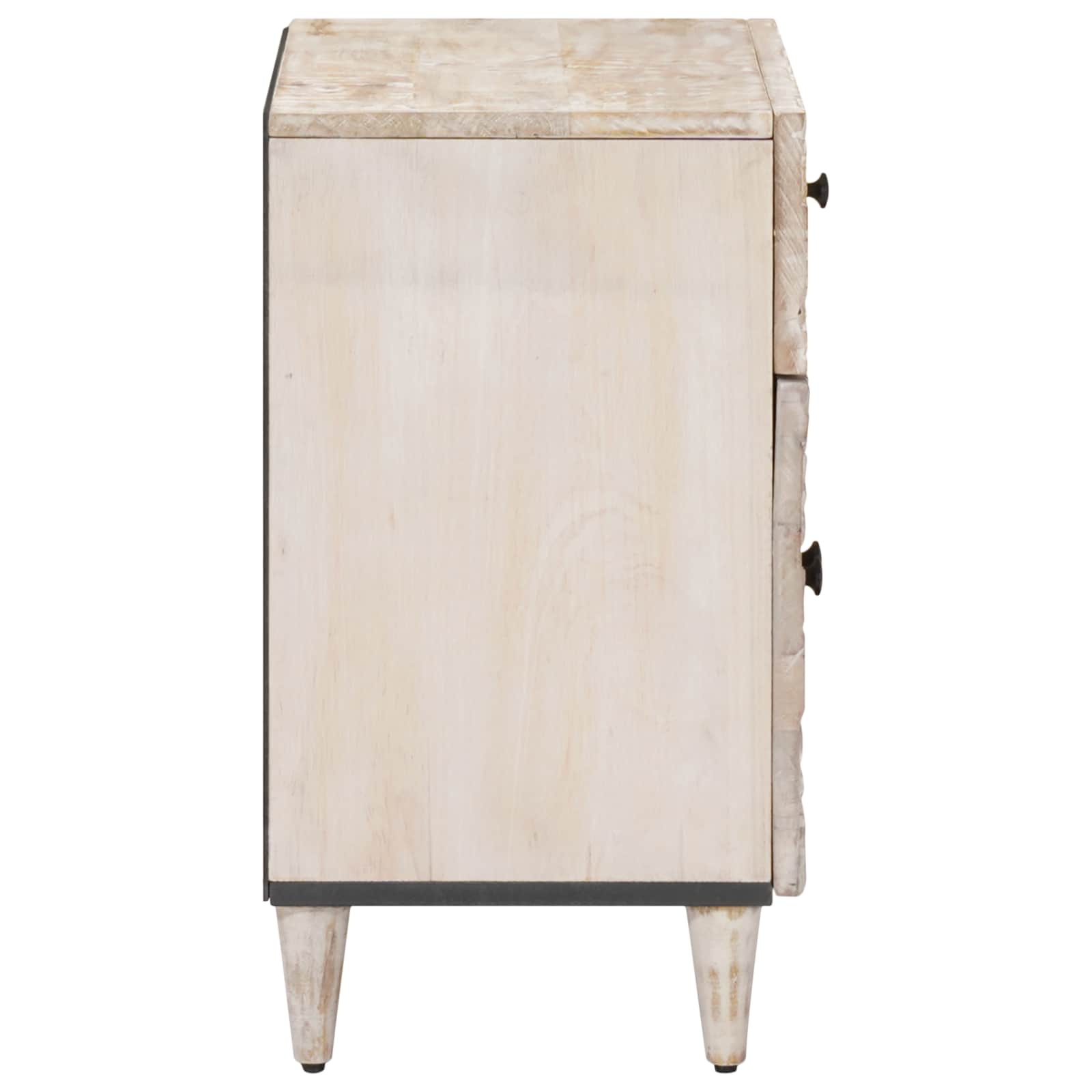 Sengekabinett Med Skuff Hvit 50 X 33 X 60 Cm Massiv Mango Tre