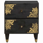 Nattbordskap Med Skuff Svart 40 X 33 X 46 Cm Massiv Mango Tre