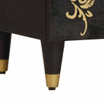 Nattbord Med Dør Svart 50 X 33 X 60 Cm Massiv Mango Tre