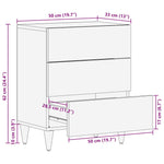 Nattbordskap Med Skuff Svart 50 X 33 X 62 Cm Massiv Mango Tre