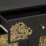 Nattbord Med Dør Svart 50 X 33 X 60 Cm Massiv Mango Tre