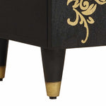 Nattbord Med Dør Svart 50 X 33 X 60 Cm Massiv Mango Tre