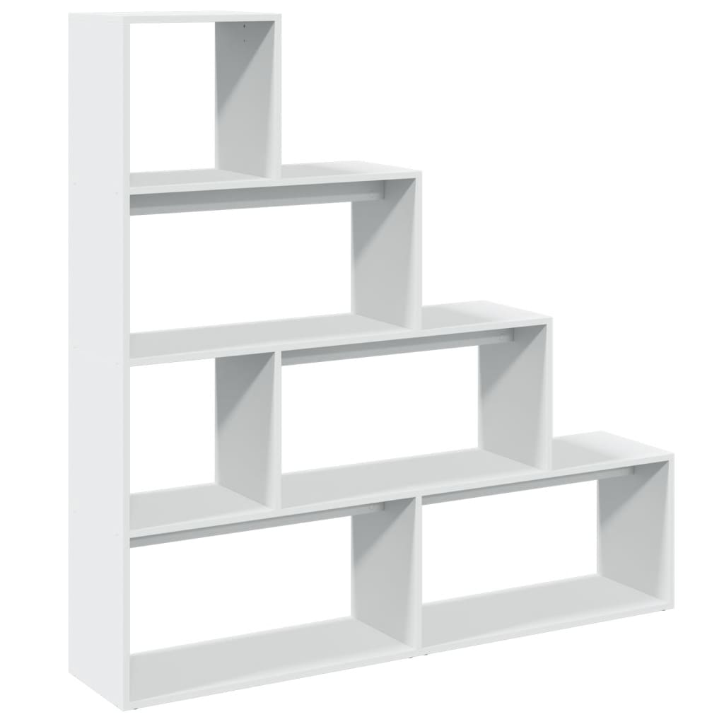 Bokhylle 4 Etasjer Hvit 143,5X29X143,5 Cm Konstruert Tre
