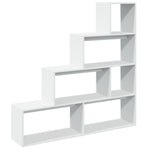 Bokhylle 4 Etasjer Hvit 143,5X29X143,5 Cm Konstruert Tre